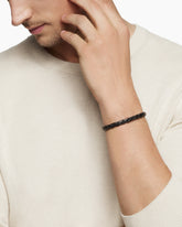 Armory® Bracelet in Black Leather with Sterling Silver, 10.7mm